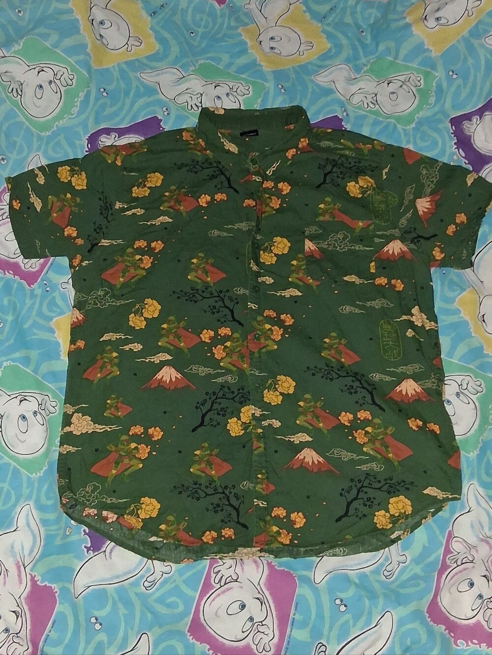 Star Wars Boba Fett Samurai Mount Fuji Volcano Button Up All Over Print Shirt